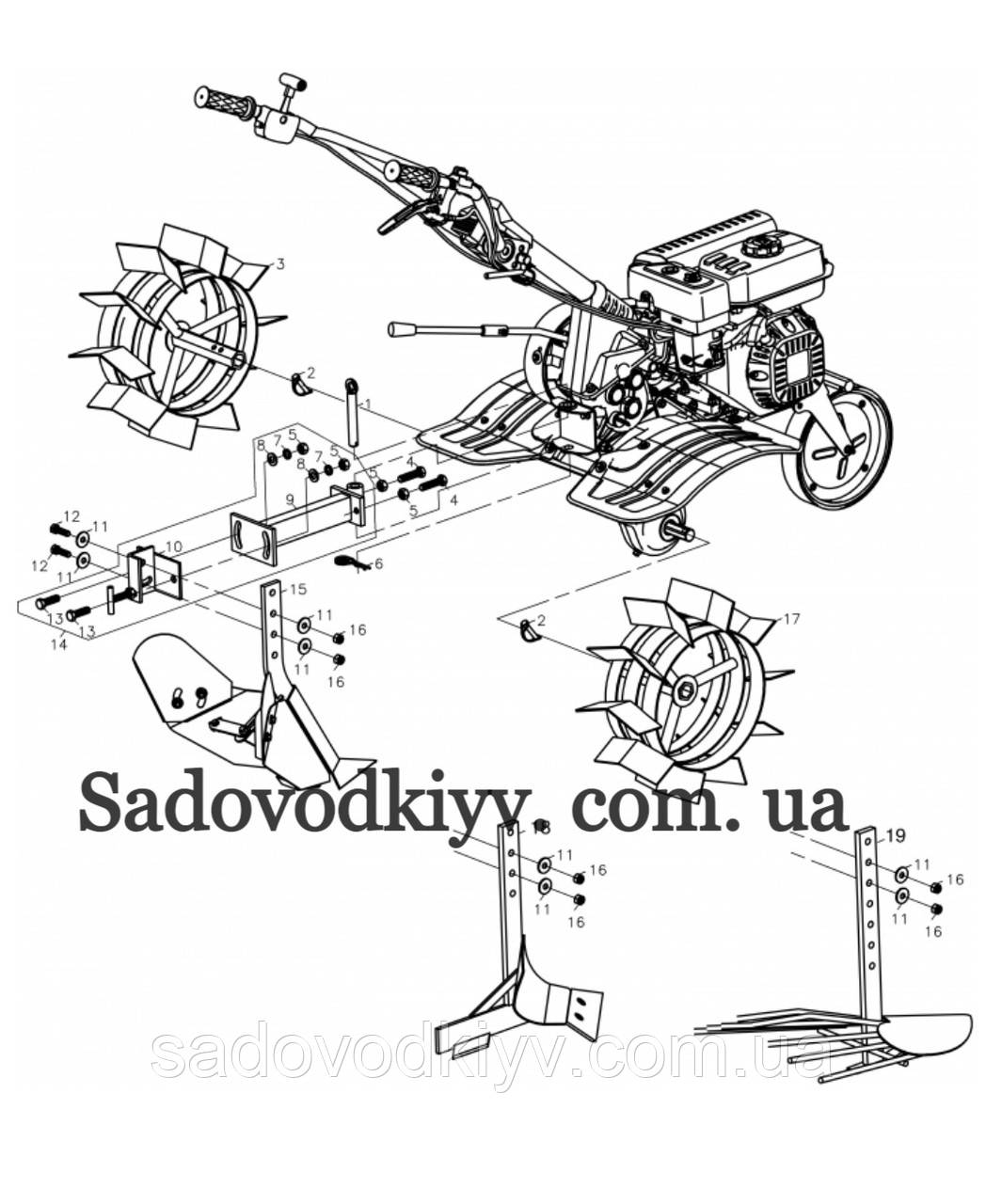 Запчастин на культиватор Oleo-Mac MH 197/198 RK/S