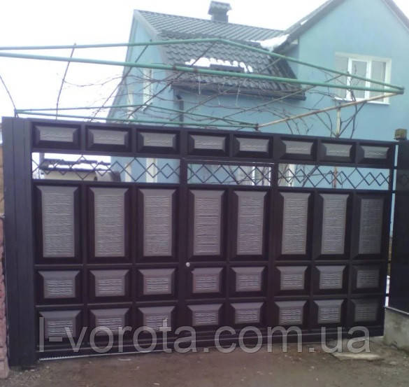 Ворота 3500 × 2500 з хвірткою (асиметричні фільонки)