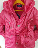 Куртка рожеве пальто дитяча під пояс для дівчинки, фото 8