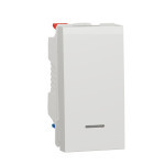 Unica NEW Вимикач 1 кл прохідний з підсвіткою без лампи  білий 1 модуль