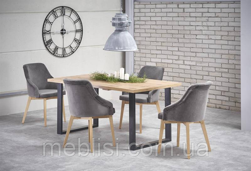 Стіл розкладний VENOM дуб вотан/чорний 160(210)x90 (Halmar)