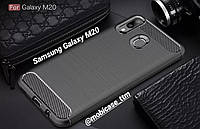 Чехол Ipaky Carbon для телефона Samsung Galaxy M20 SM-M205F защита на самсунг гелекси М20 бампер протиударный