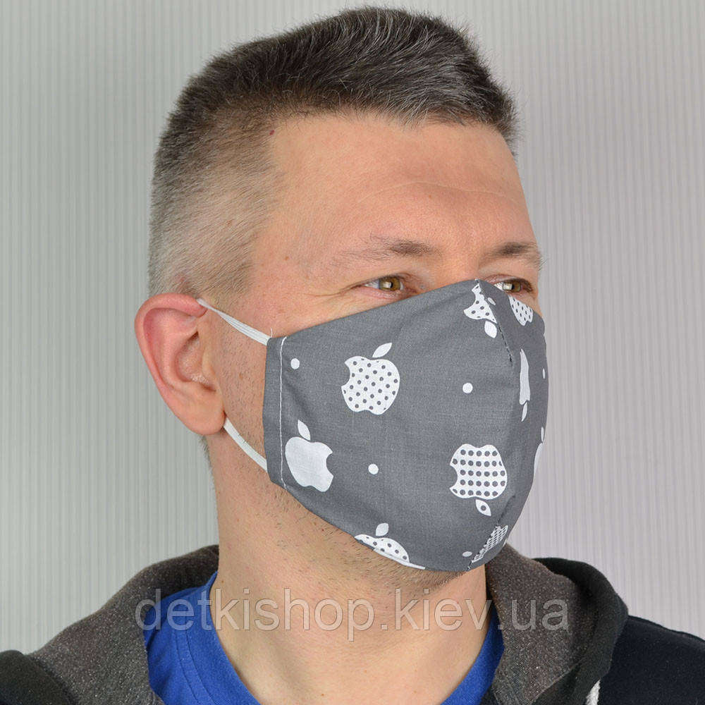Маска Защитная Многоразовая с Карманом для Фильтра (хлопок, Apple ...