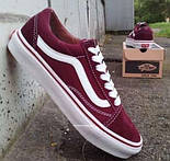 Чоловічі і жіночі кеди Vans old school бордові Ванс. Живе фото. топ (ванс олд скул, vans old skool), фото 5