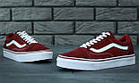 Чоловічі і жіночі кеди Vans old school бордові Ванс. Живе фото. топ (ванс олд скул, vans old skool), фото 7