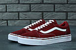 Чоловічі і жіночі кеди Vans old school бордові Ванс. Живе фото. топ (ванс олд скул, vans old skool), фото 9