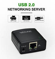 Принт-сервер Wavlink USB 2.0 LRP Сервер печати. USB HUB 100 Мбит сетевой сервер печати WiFI принтер