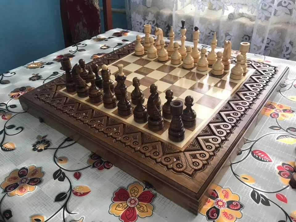 Шахи-нарди-шашки 50 см на 50 см Королівські 6, фото 1