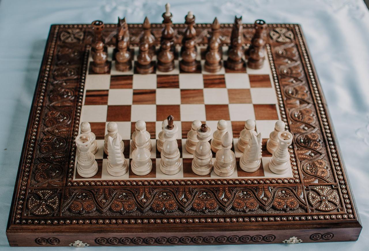 Шахи-нарди-шашки 50 см на 50 см Королівські 12, фото 1