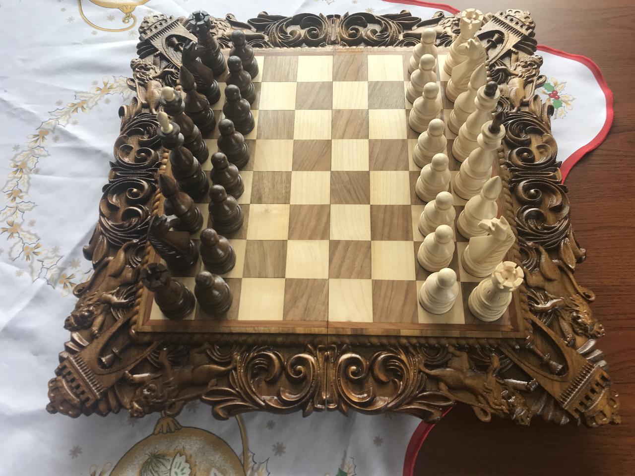 Шахи-нарди-шашки 50 см на 50 см Королівські 15, фото 1