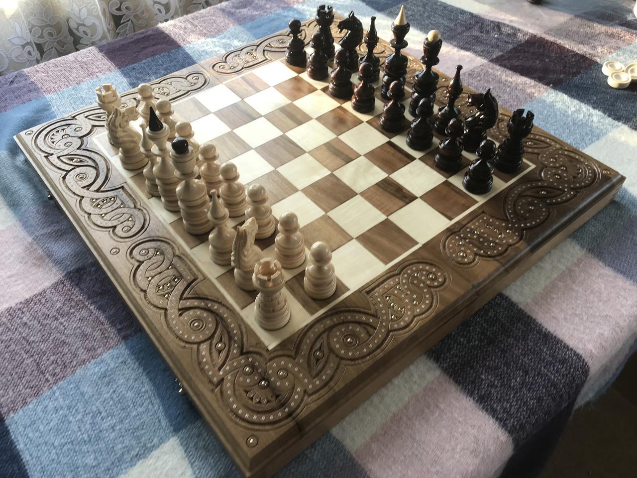 Шахматы-нарды-шашки 50 см на 50 см Королевские 17 - фото 1 - id-p1153344140