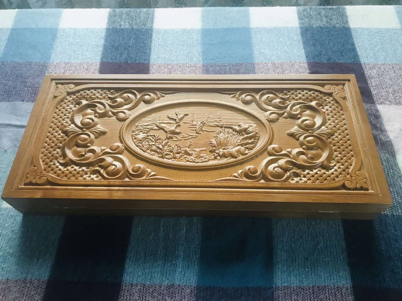 Нарди ручної роботи 54 см на 24 см Полювання, фото 1