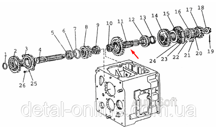 50-1701252 Вал вторинний, фото 2