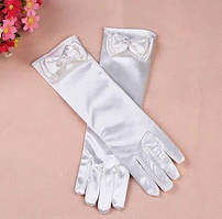 Весільні атласні рукавички для нареченої