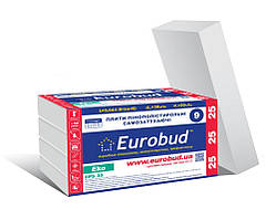 Пінопласт Євробуд 25 Eko 30кПа/ 9кг/м3 (Товщина листа 20-30-40-50-80-100 мм)