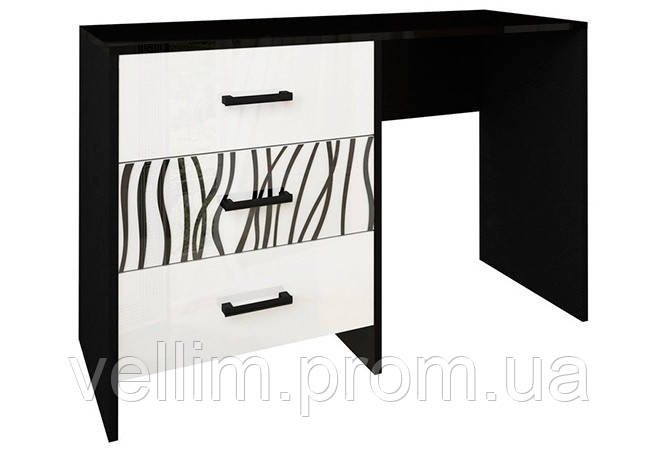 Туалетний столик MiroMark Терра 3Ш 120х80х46 чорний/білий глянець