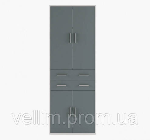 Шафа пенал Gerbor Кабі REG 4D2S/220 79×221×35 попелястий/антрацит