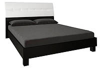 Ліжко двоспальне MiroMark Терра (підйомне, м'яка спинка) + каркас 160х200 чорний/білий глянець