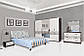 Ліжко двоспальне Світ Меблів Бася Нова Нейла (+каркас) 180х200 чорний глянець/білий глянець, фото 4