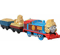 Паровозик моторизованный Томас в броне Thomas fisher-price trackmaster Golden Armored