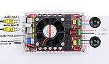 Xh A101 Високопродуктивна цифрова плата підсилювача Tda7498 з корпусом і вентилятором 2*100 Вт, фото 3