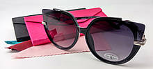 Сонцезахисні окуляри Chanel 8309 C1 котяче око лисички колір оправи чорний глянсовий лінзи фіолетовий градієнт