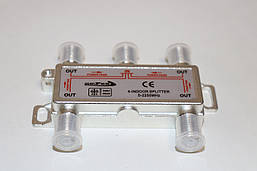Splitter 4-WAY Germany 5-2400MHZ, з проходом живлення, корпус метал