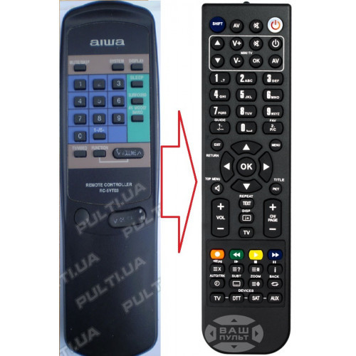 Пульт для телевізора AIWA RC-5VT03 (аналог), фото 1