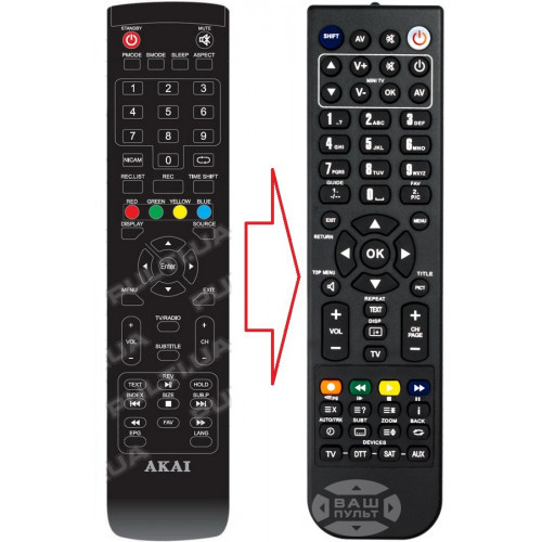 Пульт для телевізора AKAI LEA-39J29P (аналог), фото 1