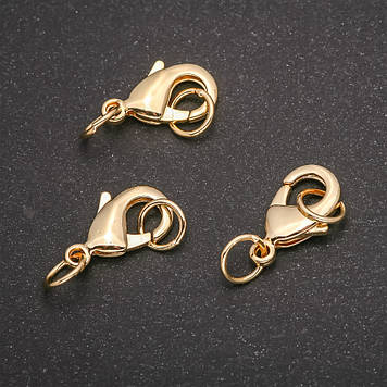 Фурнітура застібка Карабін 11х19мм золотистий метал