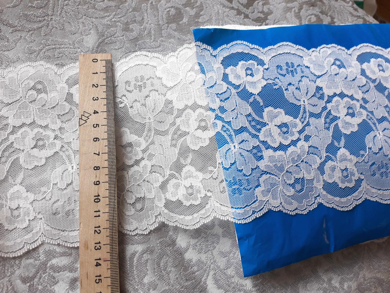 Мереживо гіпюр гіпюрове на метраж . Ніжне айворі (світлий молочний) 12см. Тайвань Ціна за 1 метр
