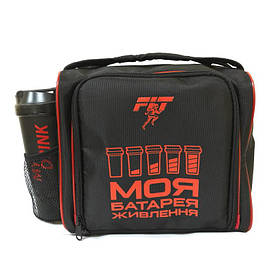 Сумки та рюкзаки Сумка Fit XL (+ шейкер, 6 контейнерів, акс.холода), чорно-червона