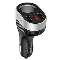 Авто Зарядний Пристрій Hoco Z29 Regal Digital Display Cigarette Lighter 2USB