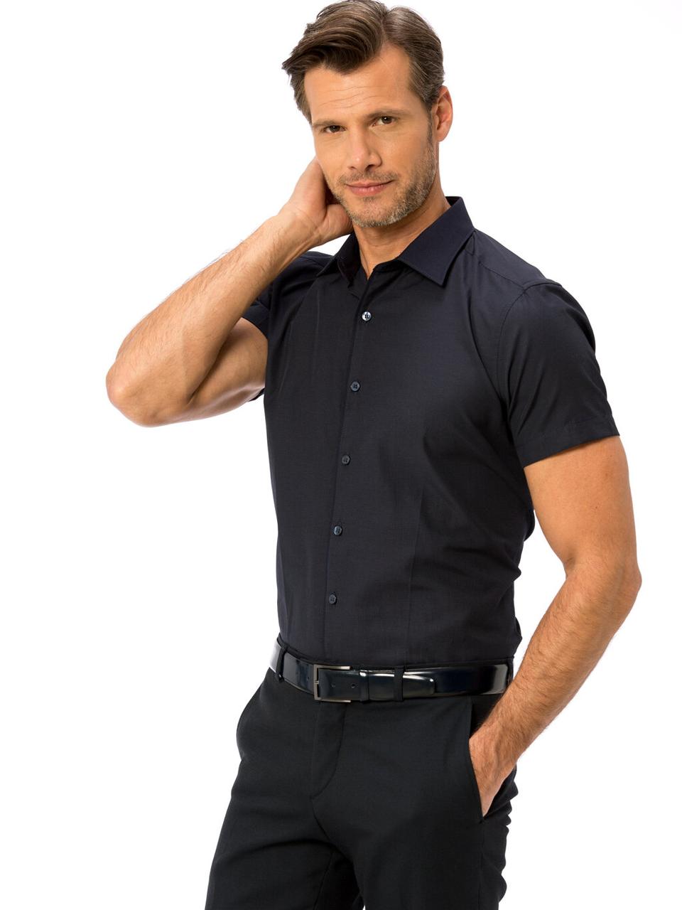 Темно-синя чоловіча сорочка LC Waikiki/ЛС Вайкі з коротким рукавом