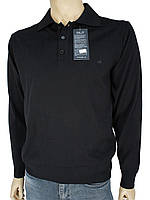Мужской однотонный свитер DLN 2301 Н черного цвета