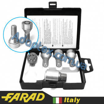 FARAD STARLOCK ⁇ Болти секретки М12x1.25x25 мм Конус Обертове кільце (ВАЗ, ГАЗ, Fiat, Lancia, Citroen), фото 1