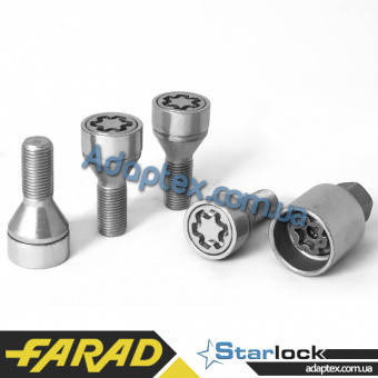 FARAD STARLOCK ⁇ Болти секретки М12x1.25x25 мм Конус Обертове кільце (ВАЗ, ГАЗ, Fiat, Lancia, Citroen), фото 3