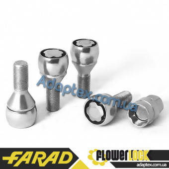 FARAD FLOWERLOCK ⁇ Болти секретки М12x1.25x26 мм Конус Обертове кільце (ВАЗ, ГАЗ, Fiat, Lancia, Citroen), фото 2