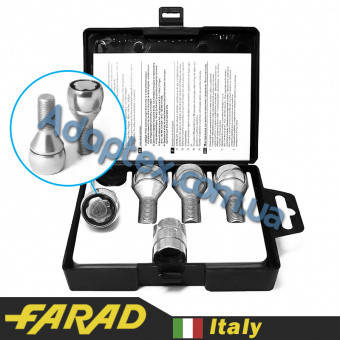 FARAD FLOWERLOCK ⁇ Болти секретки М12x1.25x26 мм Конус Обертове кільце (ВАЗ, ГАЗ, Fiat, Lancia, Citroen), фото 1