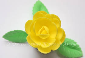 Вафельні квіти «Троянди великі складні жовті» — 25 шт.