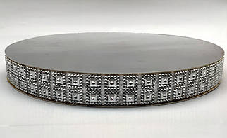 Посилена підкладка 40 см h 3 см "Кругла з великими срібними квадратами"