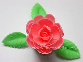 Вафельні квіти «Троянди великі складні рожеві» — 25 шт.