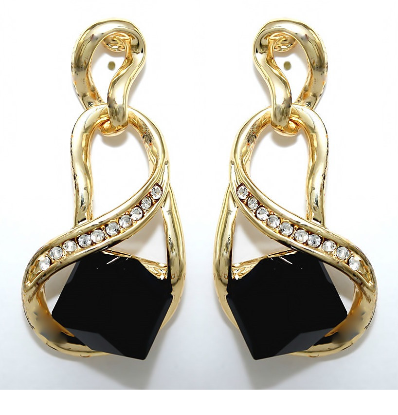 Сережки гвоздики. Колір оправи: позолота. Камені: білий циркон. Висота: 3.3 см. Ширина: 13 мм.