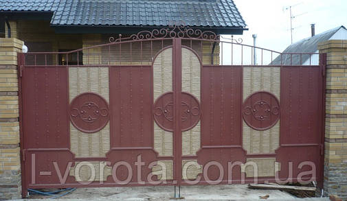 Автоматичні розсувні ковані ворота (ефект жатки), фото 3