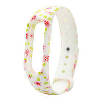 Браслет для Xiaomi Mi Band 2 White/Pink Flowers