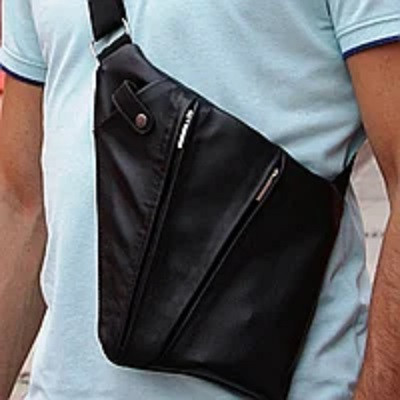 Сумка мессенджер Cross Body черная эко-кожа