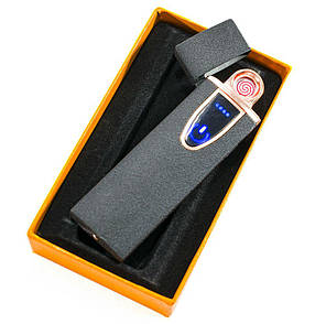 Запальничка сенсорна USB спіральна електрична HLV ZGP 7 Black, фото 1