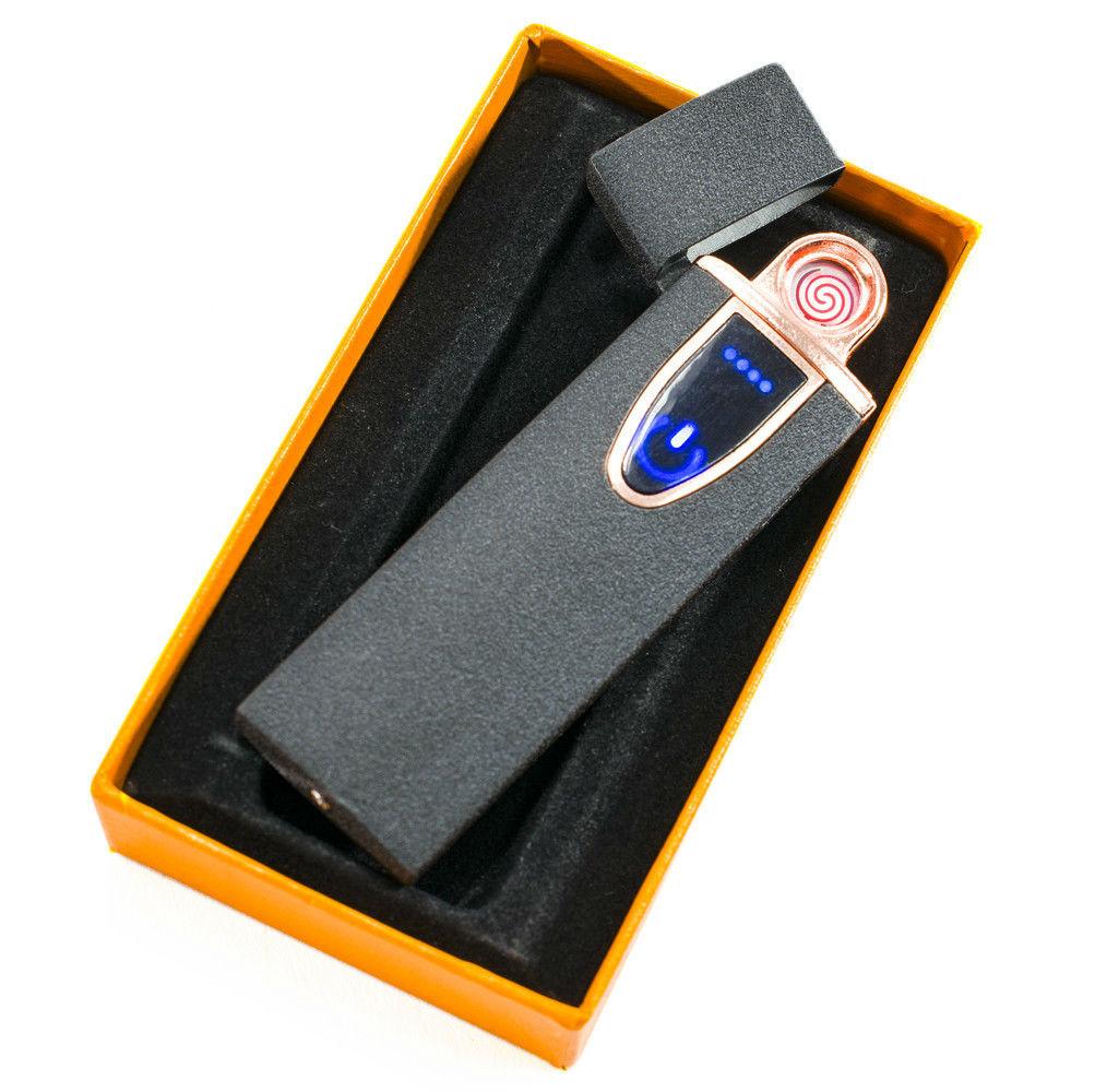 Запальничка сенсорна USB спіральна електрична HLV ZGP 7 Black
