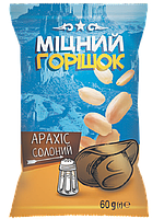 Арахіс смажений солоний "Міцний горішок" 60г. Купити арахіс смажений солоний. Арахис соленый 60 г.