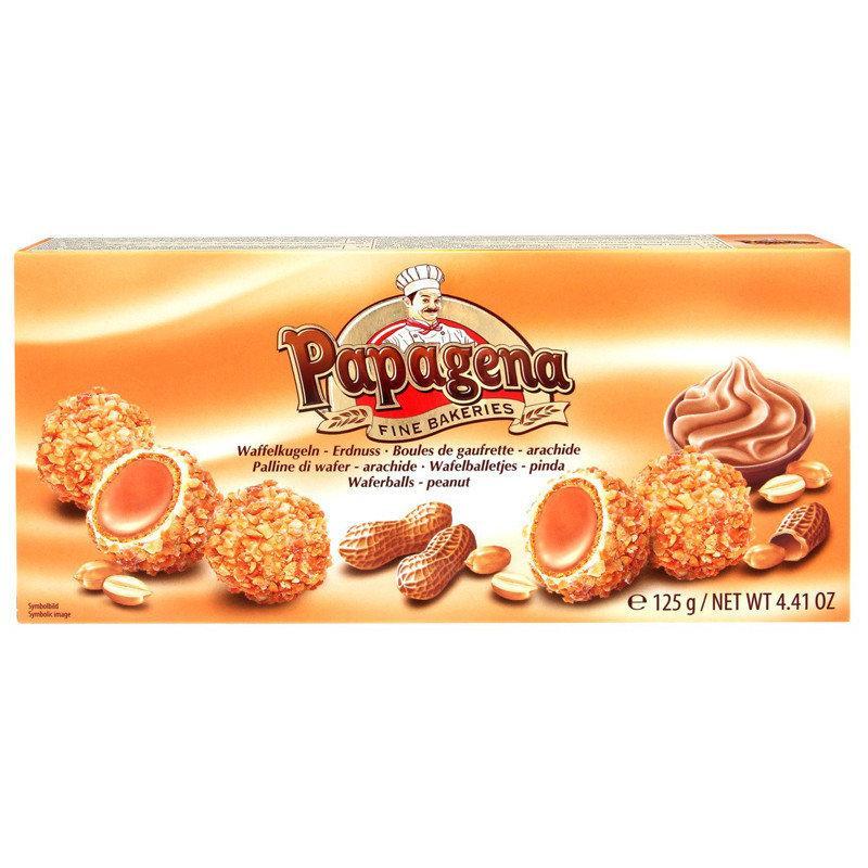 Цукерки Кокосові Papagena Вафельні Кульки в кокосі з арахісовою начинкою 120 г Австрія (опт 5 шт)